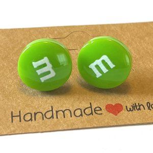 Green M&M Earrings